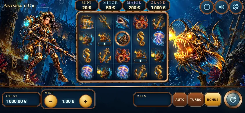 Golden Abysses su smartphone in orizzontale