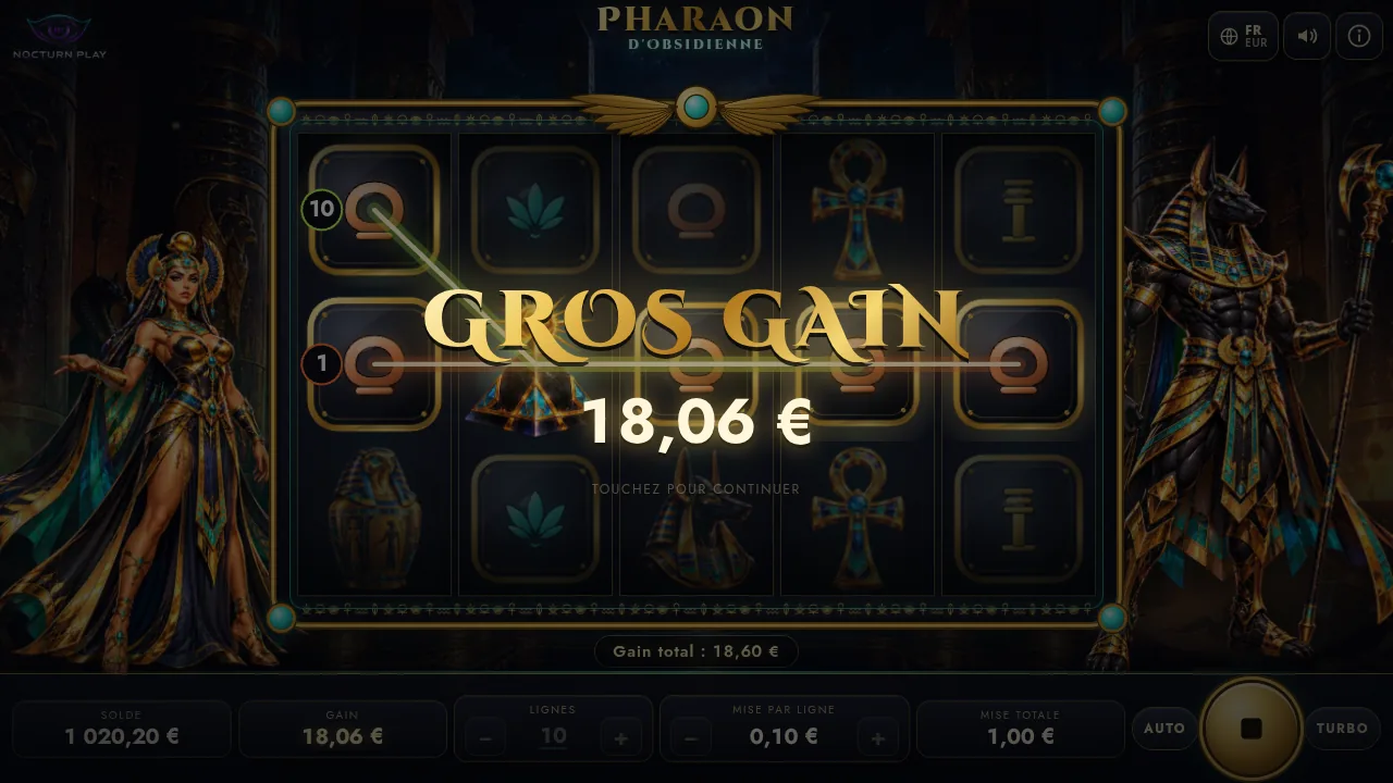 Großer Linien-Gewinn in Obsidian Pharaoh