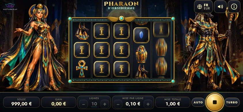 Obsidian Pharaoh na telefonie trzymanym poziomo