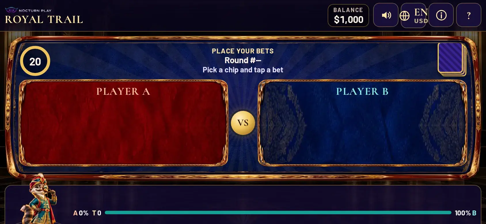 Royal Trail on a phone in landscape, a gold lotus blooming over the mandala after a win